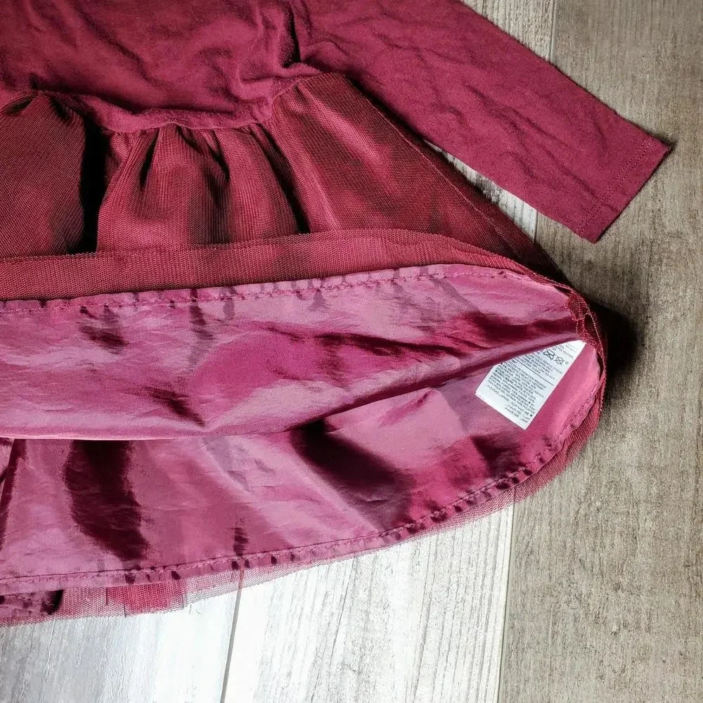 Old Navy Baby Toddler Girl Burgundy Dress Tulle Skirt 2T